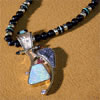Opal, Druse Onyx, Diamonds, Necklace