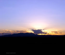 Hurley Sunset Blue a southwest big sky sunset poster sized digital photography based computer enhanced original inkjet print graphic.